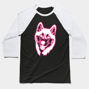 Pink Neon Husky Baseball T-Shirt